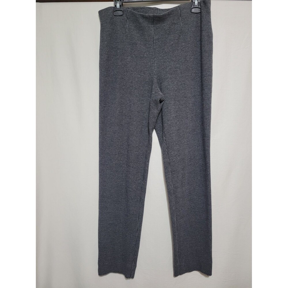 J. Jill Black & White Micro-Check Straight Leg Knit Pants